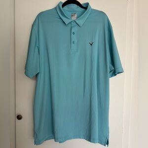 Callaway Opti-Dri Golf Polo Shirt Mens Light Green Teal Stripe Performance XXL